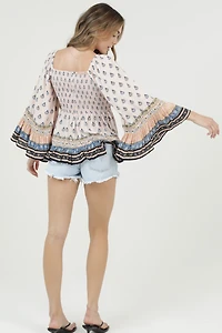 Long Flair Sleeve Top