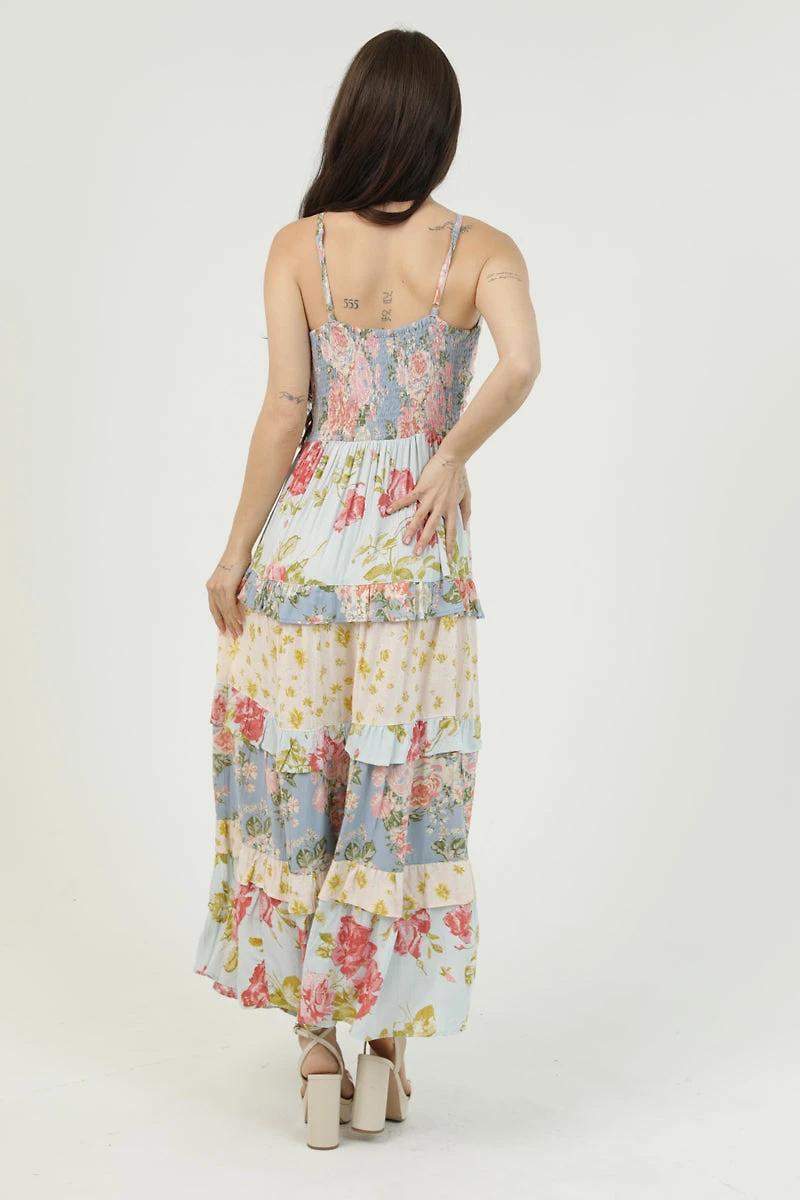 Twist Front Maxi Dress With Ruffle