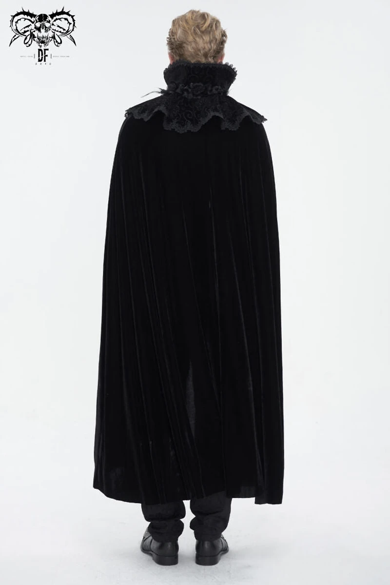 High Velvet Trim Collar Cloak
