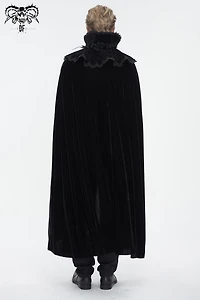 High Velvet Trim Collar Cloak