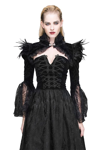 Vintage Gothic Short Feather Cape