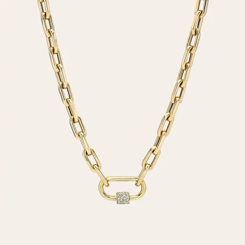 Carabiner Amulet Link  Stainless Steel Waterproof Necklace