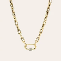 Carabiner Amulet Link  Stainless Steel Waterproof Necklace