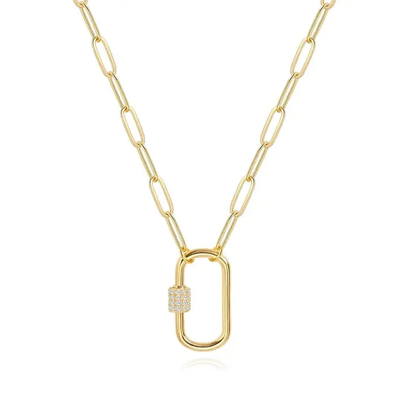 Carabiner Amulet Link  Stainless Steel Waterproof Necklace