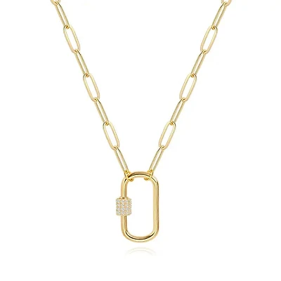 Carabiner Amulet Link  Stainless Steel Waterproof Necklace