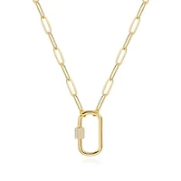 Carabiner Amulet Link  Stainless Steel Waterproof Necklace