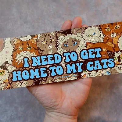 I Need To Get Home To My Cats Magnet Car Bumper