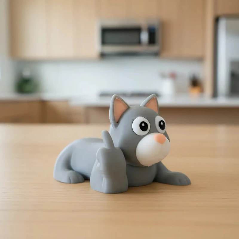 Cat Middle Finger Figurine