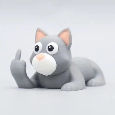 Cat Middle Finger Figurine