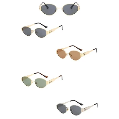 Retro Oval 90s Vintage Fashion Round Sunglasses