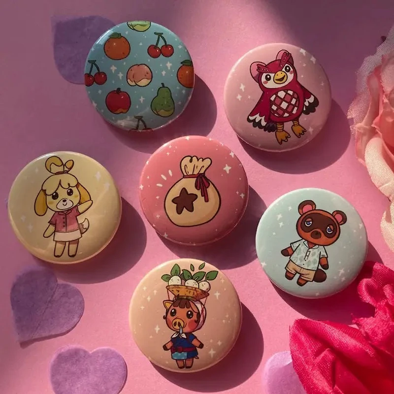 Celeste Animal Crossing Button Pin