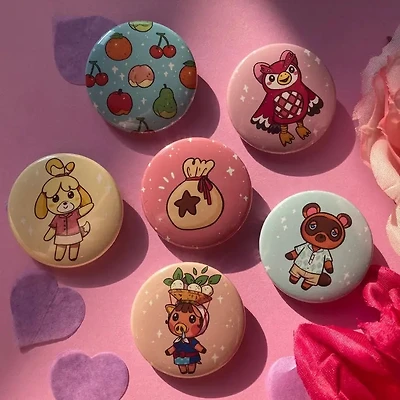 Celeste Animal Crossing Button Pin