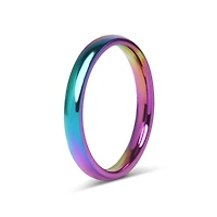 Rainbow Stainless Steel Blank Ring 3mm
