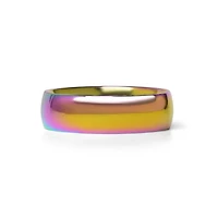 Rainbow Stainless Steel Blank Ring 6mm