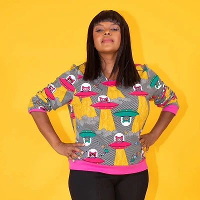 Cats Space Plus Terry Pullover