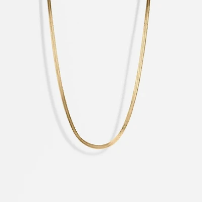 18K Gold Stainless Steel Herringbone Chain Necklace