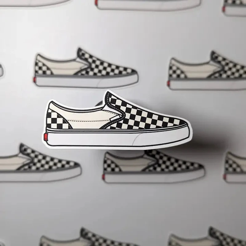 Checkered Slip-On Shoe Sticker