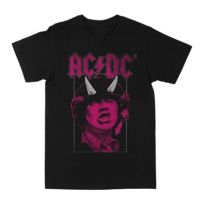 AC/DC Angus Horns Pink Band Tee