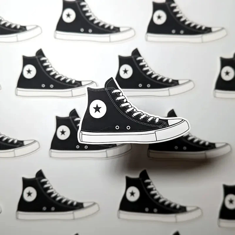 Classic Canvas High-Top Shoe Sticker