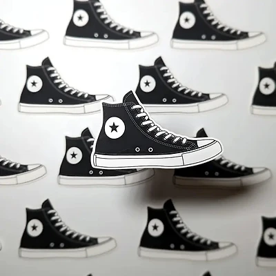 Classic Canvas High-Top Shoe Sticker