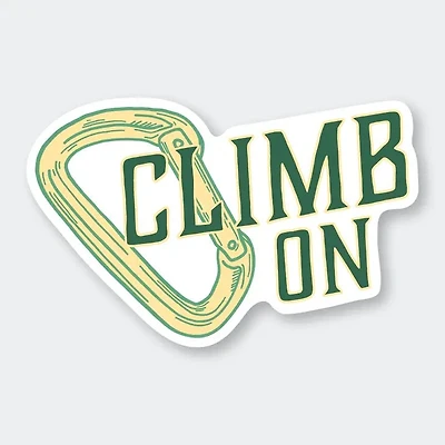 Climb On Sticker 3.5:" X 2.23"