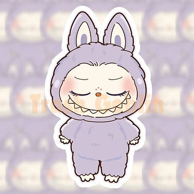 Pastel Purple Closed Eyes Vinyl Sticker