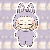 Pastel Purple Closed Eyes Vinyl Sticker