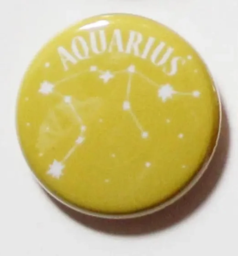 Colorful Zodiac Aquarius Button