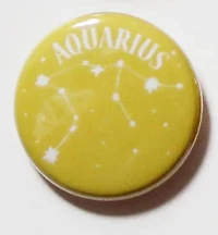 Colorful Zodiac Aquarius Button