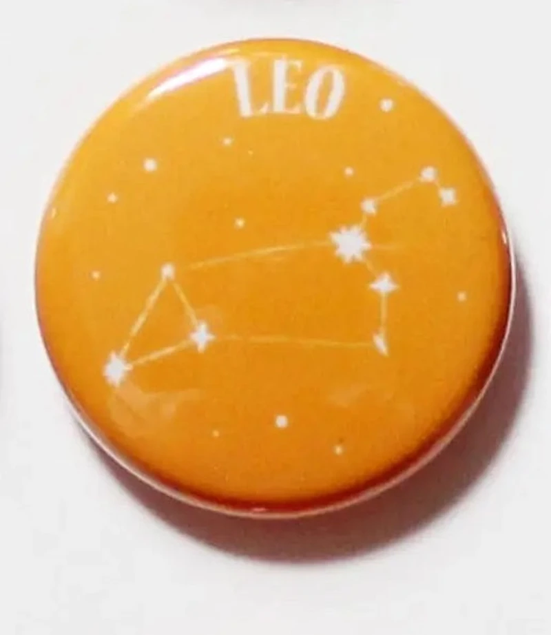 Colorful Zodiac Leo Button
