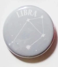 Colorful Zodiac Libra Button.