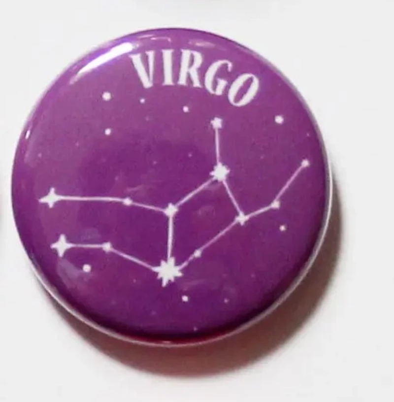 Colorful Zodiac Virgo Button