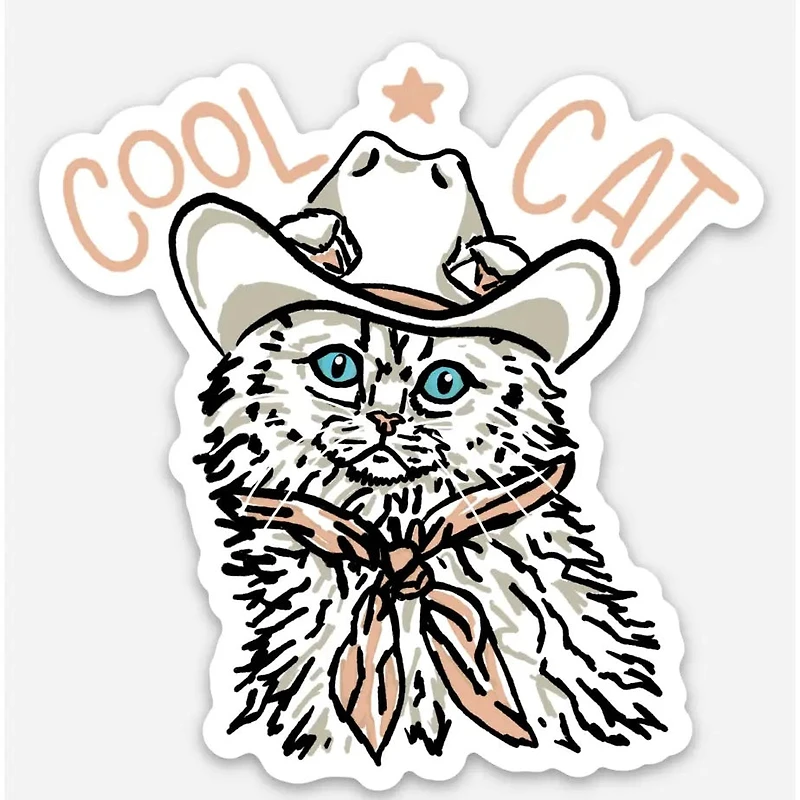 Cool Cat Sticker – Trendy Vinyl Decal
