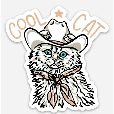 Cool Cat Sticker – Trendy Vinyl Decal
