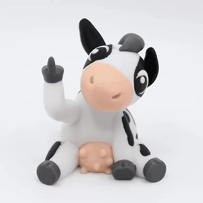 Cow Middle Finger Figurine