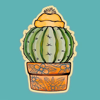 Cozy Yellow Hat Sticker