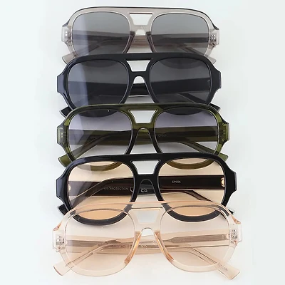 Retro Straight Aviator Sunglasses