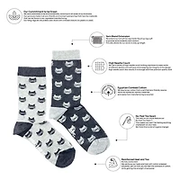 Inverted Grey Cat Socks