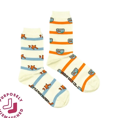 Cat and Fishbowl Socks