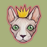Crown Cat Vinyl Sticker