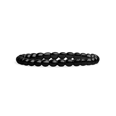 Black Stainless Steel Beaded Spacer Ring