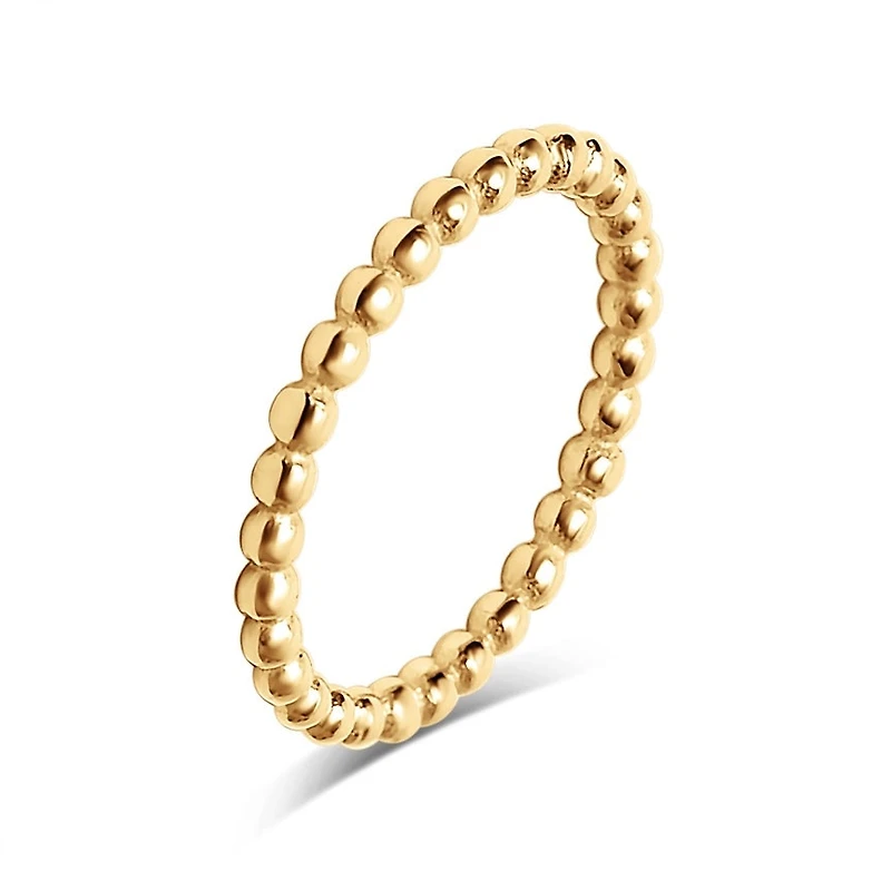 Stainless Steel Gold Plated Beaded Spacer Ring