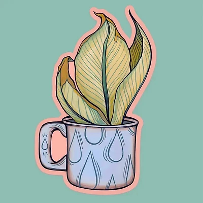 Cutesy Blue Cup Sticker