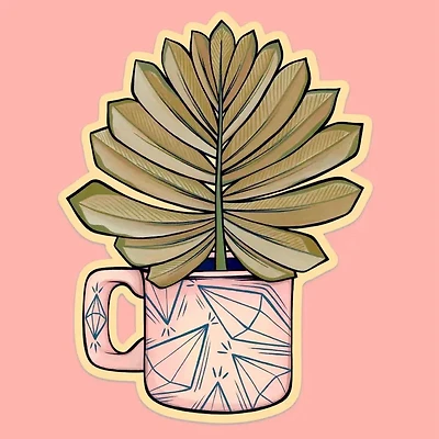 Cutesy Pink Cup Sticker