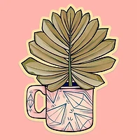 Cutesy Pink Cup Sticker
