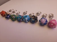 D20 Clasp Charms - Keychains / Zipper Pulls - Trpg Dice
