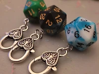 D20 Clasp Charms - Keychains / Zipper Pulls - Trpg Dice