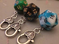D20 Clasp Charms - Keychains / Zipper Pulls - Trpg Dice