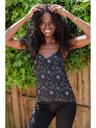 Moonprint Chiffon Cami Strappy Vest Top
