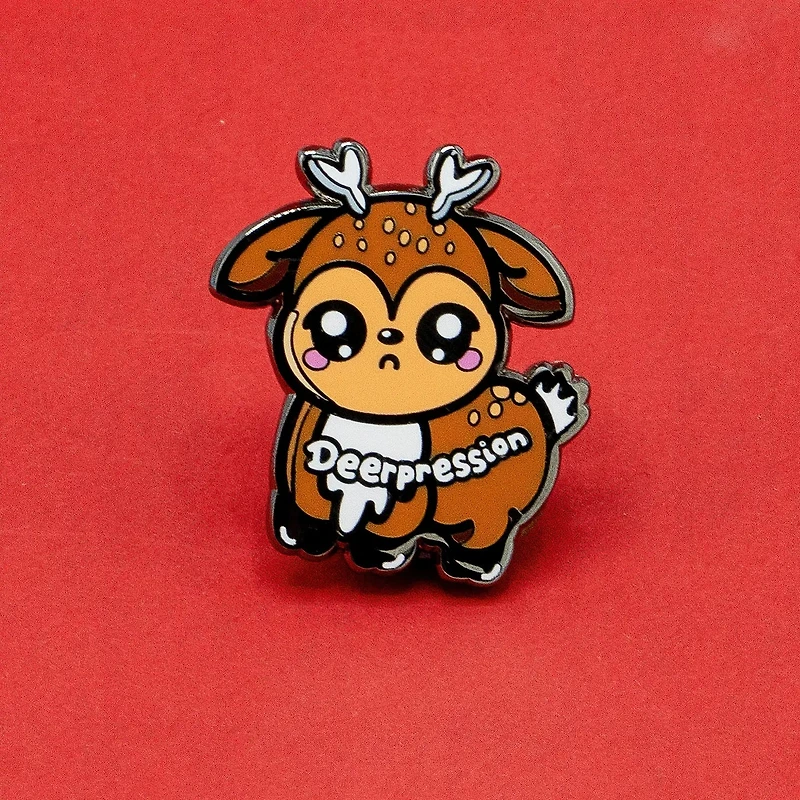 Deerpression Enamel Pin - Depression